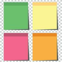 Realistic sticky note with shadow. Message on notepaper. Reminder. Vector illustration.