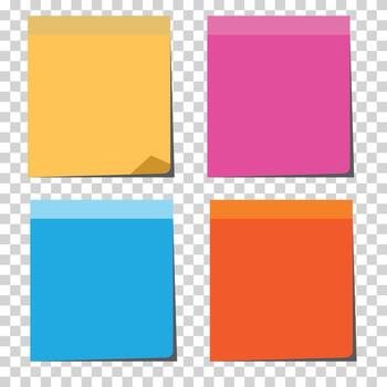 Realistic sticky note with shadow. Message on notepaper. Reminder. Vector illustration.