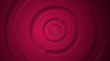 Elegant clean red abstract background with gently rotating concentric circles. This simple minimalist geometric background is full HD and a seamless loop. video