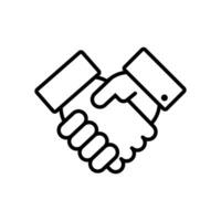 Handshake icon isolated vector illustration.