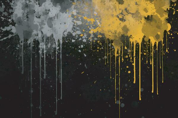 AI generated Yellow color abstract dirty grunge background