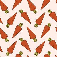 Seamless pattern with carrots. Healthy vegetarian food. Vector flat illustration of vegetables.