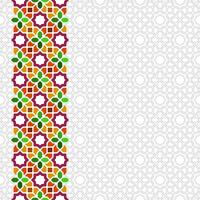 Islamic Geometric Seamless Pattern with Stroke Combination vector