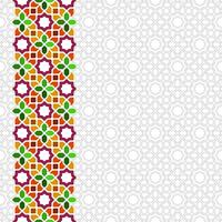 Islamic Geometric Seamless Pattern with Stroke Combination vector
