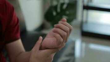 Wrist massage relieves pain. video