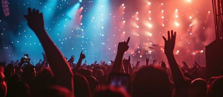 AI generated a crowd at a concert with lights photo