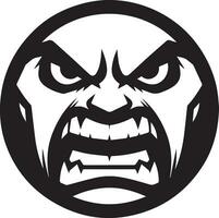 Ugly Dangerous Angry Crazy Face Vector