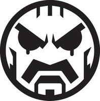 Ugly Dangerous Angry Crazy Face Vector