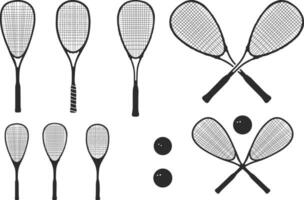 Squash racket silhouette, Racket silhouette, Squash racket and ball logo, Squash racket vector illustration