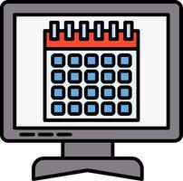 Calendar Line Filled Icon vector