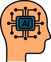Artificial Intelligence Line Filled Icon vector