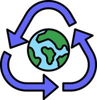 Recycle Line Filled Icon vector