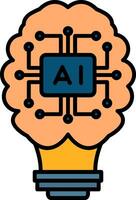 Artificial Intelligence Line Filled Icon vector