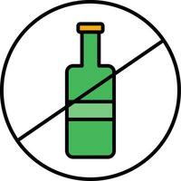 No Alcohol  Line Filled Icon vector