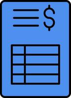 Bill Line Filled Icon vector