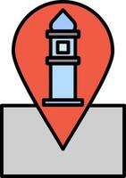 Location Line Filled Icon vector