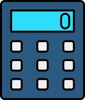 Calculator Line Filled Icon vector