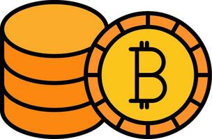 Bitcoin Line Filled Icon vector