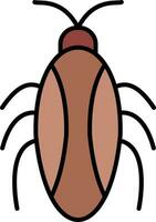 cucaracha línea lleno icono vector