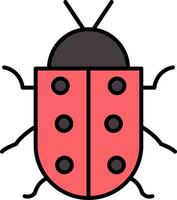 Bug Line Filled Icon vector