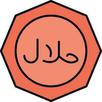 Halal Line Filled Icon vector