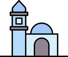 mezquita línea lleno icono vector