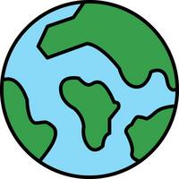 Earth Line Filled Icon vector