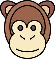 Monkey Line Filled Icon vector