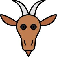 Goat Line Filled Icon vector