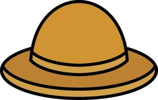 Hat Line Filled Icon vector