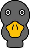 Duck Line Filled Icon vector