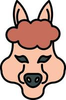 Alpaca Line Filled Icon vector