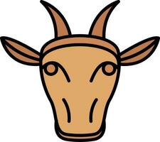 Goat Line Filled Icon vector