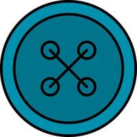 Cloth Button Line Filled Icon vector