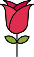 Rose Line Filled Icon vector