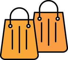 Shopping Bag Line Filled Icon vector