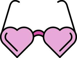 Heart Glasses Line Filled Icon vector