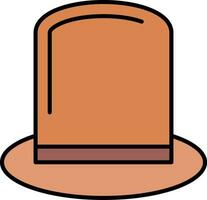 Top Hat Line Filled Icon vector