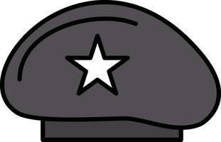 Beret Line Filled Icon vector
