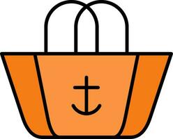 Beach Bag Line Filled Icon vector