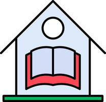 Home School Line Filled Icon vector