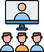 Virtual Class Line Filled Icon vector