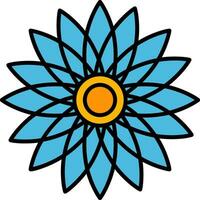 Sunflower Line Filled Icon vector