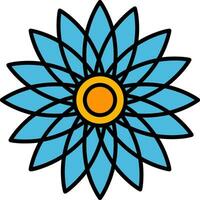 girasol línea lleno icono vector