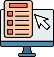 Online Test Line Filled Icon vector