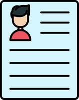 Resume Line Filled Icon vector