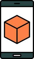 3d Line Filled Icon vector