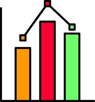 Statistics Line Filled Icon vector