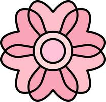 sakura línea lleno icono vector