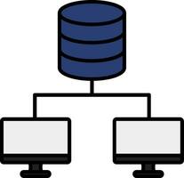 Data Center Line Filled Icon vector